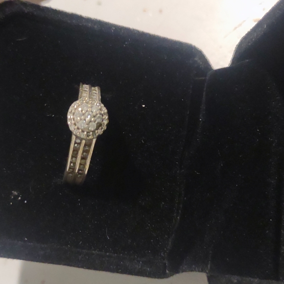 Diamond Cluster Engagement Ring-Sz.6.75 - Picture 8 of 10